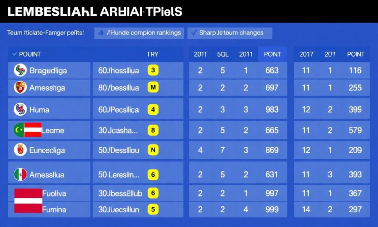 德甲球隊排名及積分變化分析